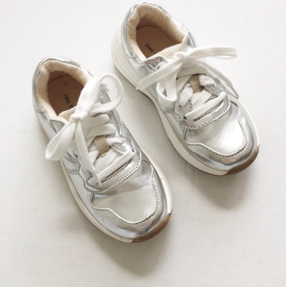 zara silver sneakers